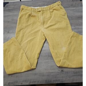 Peter Christian Mens Yellow Corduroy Flat Front Measures 38 X 33